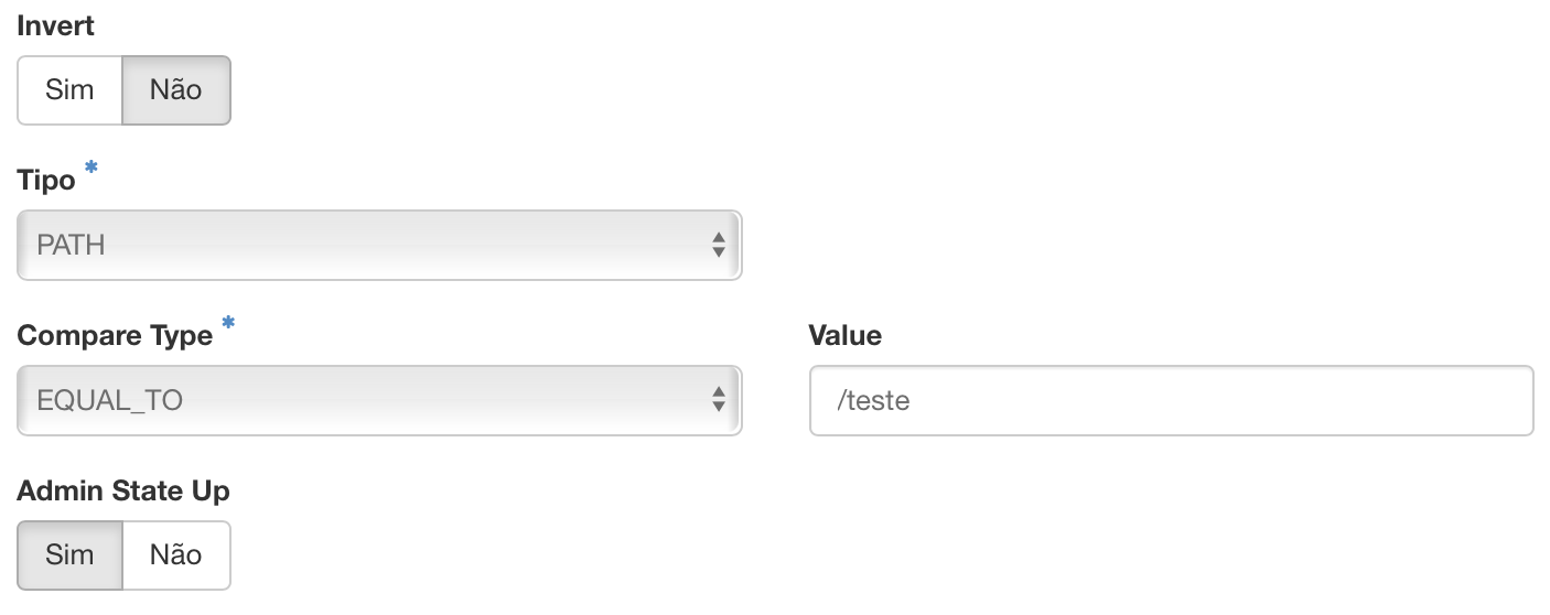 Painel da NNumbers Cloud, Load balancers: crie uma regra de redirecionamento para o caminho PATH igual