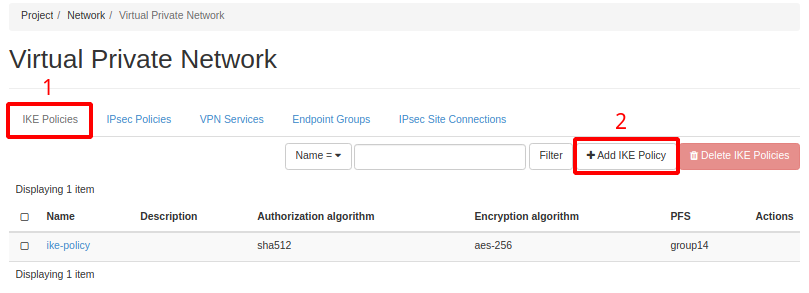 Painel da NNumbers Cloud, VPN site-to-site: com base no tutorial Gerenciando a(s) VPN, no menu ao topo