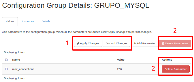 Painel da NNumbers Cloud, Banco de dados: feito isso veremos o parâmetro adicionado na lista