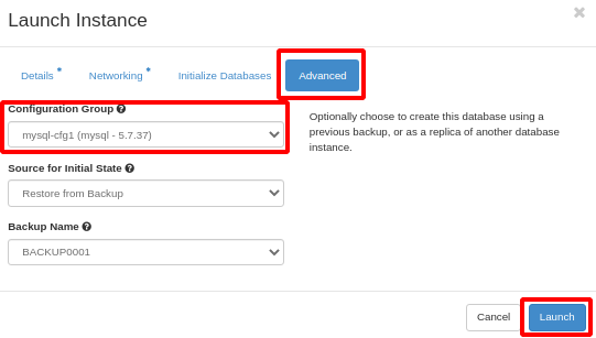 Painel da NNumbers Cloud, Banco de dados: após selecionar a(s) rede(s), clique na aba Advanced (localizada ao