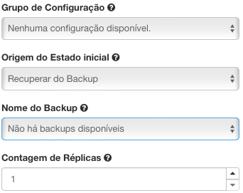 NNumbers Cloud console, Databases: Replica count: when replica was selected above
