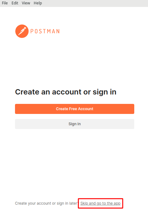NNumbers Cloud console, Volumes: if this is your first time opening Postman, a screen appears
