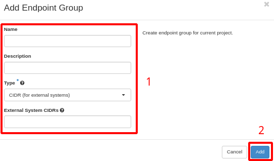 NNumbers Cloud console, Site-to-site VPN: once filled in, at the bottom click Add