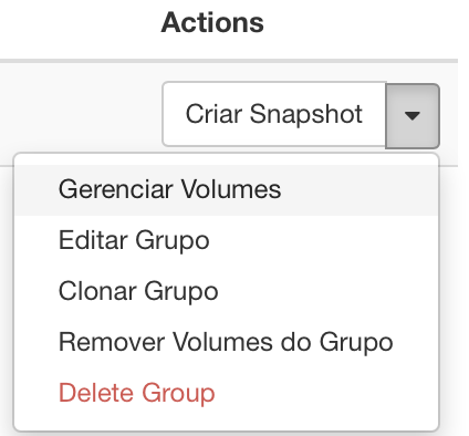 NNumbers Cloud console, Volumes: select the volume type(s)