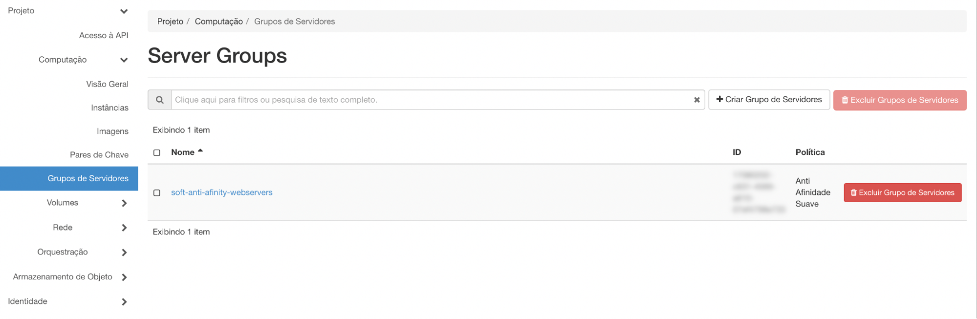 NNumbers Cloud console, Server groups: affinity policies are typically used by